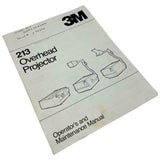 3M 213 Overhead Projector Operator's and Maintenance Manual