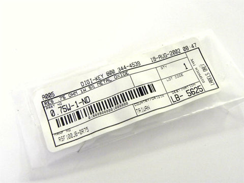 BRAND NEW DIGI-KEY RESISTOR .75 OHMS 1 WATT MODEL .75-1-ND