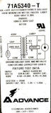 Advance 71A5340-T HX-HPF Autotransformer Ballast 100 Watts 430 Volts (4 Avail.)