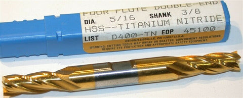 Up to 2 New Niagara 5/16" Double End Tin Coat 4 Flute HSS End Mill 45100