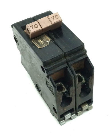 Cutler-Hammer CH270 2 Pole Molded Case Circuit Breaker 70A 240VAC