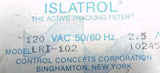Islatrol LRI-102 Active Tracking Filter 120VAC 50/60HZ 2.5A