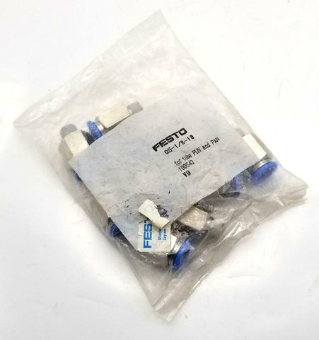 Festo QS-1/8-10 Push To Connect Fitting (Lot of 10)