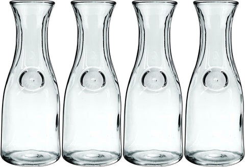 Anchor Hocking 139UR 4-1/8" x 11" Glass Glass Carafe Decanter 1 Liter - 4 Pack