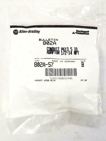 New Allen Bradley 802A-S7 Conduit Adapter (5 Available)