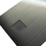 Heavy Metal Stainless Steel Credit Card Blank w/ Chip Slot & Mag Strip Black