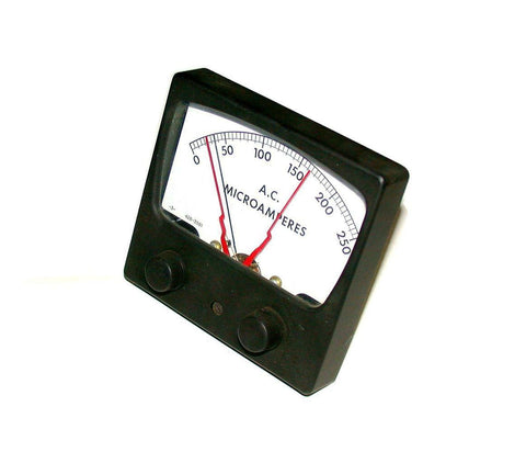 A.C. MICROAMPERES PANEL METER 0-250 MICROAMPERES (3 AVAILABLE)