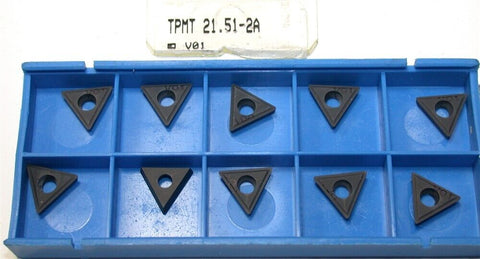 Lot of 10 New Valenite Indexable Carbide Turning Inserts TPMT 21.51-2A V01