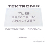 Tektronix 7L12 Spectrum Analyzer Instruction Manual