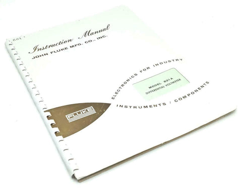 Fluke Model 821A Differential Voltmeter Instruction Manual