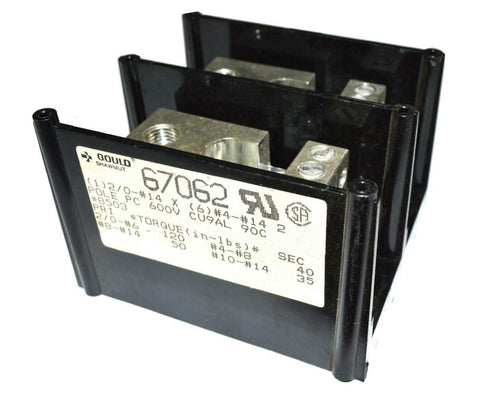 GOULD SHAWMUT 67062 TERMINAL BLOCK 600 VOLT 90 AMP