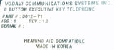 Vodavi Communications Systems 3012-71 8 Button Executive Key Telephone