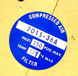 Vortec 701S-36A Air Line Filter 150 PSIG 125°F