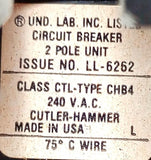 Cutler-Hammer CHB260 2-Pole Circuit Breaker 60A 120/240VAC 1 Phase Bolt-On