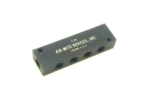 Black Air-Mite  F-25  Pneumatic Aluminum Manifold 1/4 NPT Made in USA
