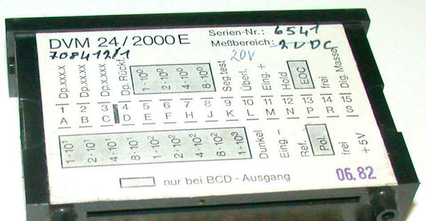 MW Instruments DVM 24/2000E Digital Panel Meter 6-20 VDC