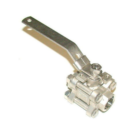 NEW WAMEN  CF8M 1500 WOG  3-PIECE STAINLESS STEEL LOCK OUT BALL VALVE 1/2"