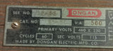 Dongan 33-50 Transformer 500VA 230/460V Prim. 115V Sec. 60RPM
