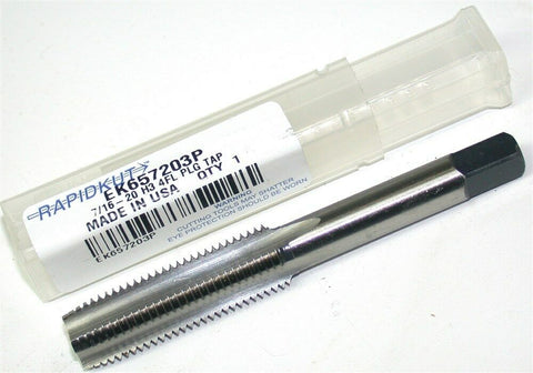 Up to 2 New Rapidkut Hanson 7/16-20 H3 4 flute Coated Plug Taps EK657203P