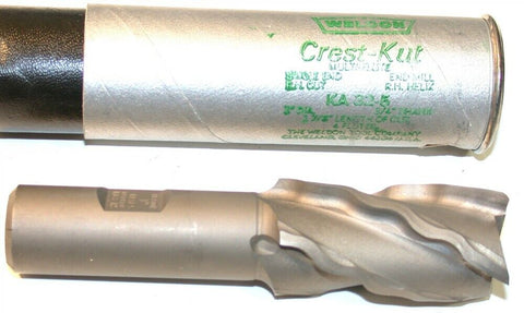 Weldon 1" Diameter 3/4" Shank 4 Flute Crest-Kut Spiral End Mill KA 32-5 New