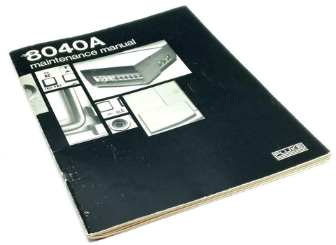 Fluke Model 8040A Digital Multimeter Maintenance Manual