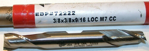 Up to 3 New Brubaker 3/8" Diameter 3/8" Shank 2 Flute HSS End Mill 72222