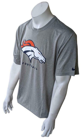 Nike Men's Dri-Fit Denver Broncos Gray NFL Football Short Sleeve Shirt Size XL