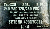 Westinghouse EB2030 2 Pole Circuit Breaker 240VAC 30A 125/250VDC