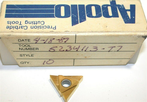 Lot of 10 New Apollo Indexable Turning Carbide Inserts 5234113 T7