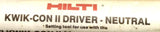 Hilti 5410281 Kwik-Con II Masonry Anchor Driver Neutral Setting