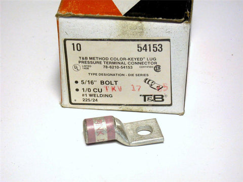 BRAND NEW THOMAS & BETTS T&B PRESSURE TERMINAL CONNECTOR MODEL 54153 (10 AVAIL.)