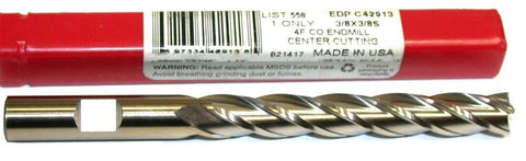 Cleveland Twist 3/8" Diameter 2 1/2" LOC 4 1/4" OAL HSS End Mills C42913 NIB