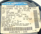 Ashcroft  Duragauge  45 1279AS  Air Pressure / Vacuum Gauge W/Diaphragm Seal