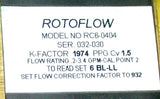 NEW ROTOFLOW LOW FLOW TURBINE 1/4 NPT  MODEL  RC6-0404