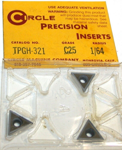 Lot of 3 New Circle Carbide Boring Bar Inserts TPGH-321 C25