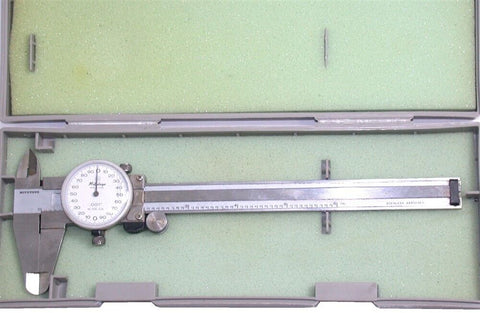 Mitutoyo 6" Dial .001" Stainless Steel Vernier Calipers 505-626 w/Case