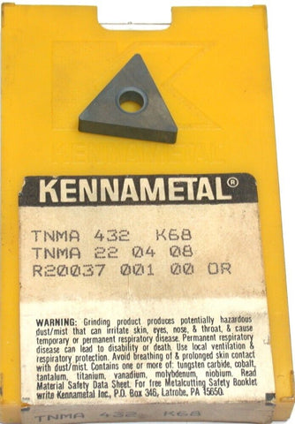 Lot of 10 New Kennametal Kenloc Carbide Turning Inserts TNMA432 K68
