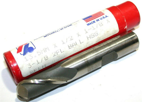 Up to 4 Regal Beloit 13.5mm 1/2" Shank 2 Flute HSS Ball End Mills