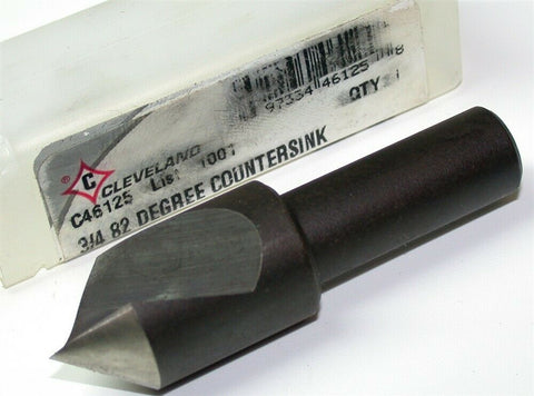 Cleveland 82° HSS 3 Flute Countersink 3/4 Diameter 1/2" shank C46125 New
