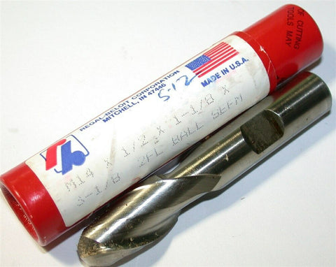 Up to 2 Regal Beloit 14mm 1/2" Shank 2 Flute HSS Ball End Mills New