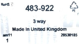 RoHS Bulgin 483-922 Connector Plug 3-Way am11 20530185