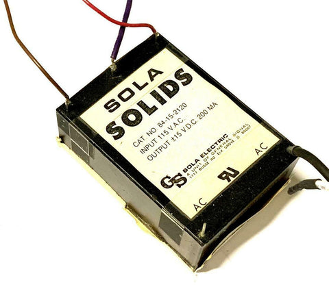 Sola Solids 84-15-2120 Power Supply ±15 VDC 200 MA