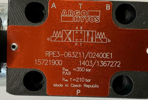 RPE3-062H11/02400E1 Hydraulik-Steuerventil Argo Hytos, 24 V DC, 350 bar