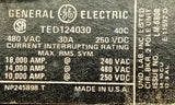 General Electric TED124030 2 Pole Circuit Breaker 30A 480VAC 1 PH