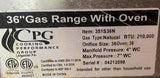 CPG 351S36N 36" Gas Range Stove w/ Oven 6 Burner 210,000 BTU S36-N