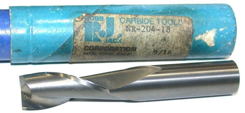 Robb Jack 2-Flute Carbide 9/16 inch diameter End Mill NR-204-18 New