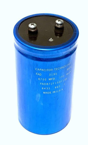 Capacitor Technology FA0872F150F11H Capacitor 8700 MFD 150 WVDC