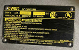 DeWalt DW870 14" Chop Saw 15A 3800 RPM 120V