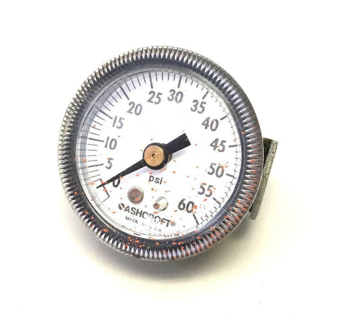 ASHCROFT 0-60 PSI PRESSURE GAUGE 1/8" NPT BACK MOUNT