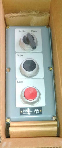 NIB New Westinghouse  PB1ED3Z  Inch/Run/Start/Stop Push Button Station Enclosure